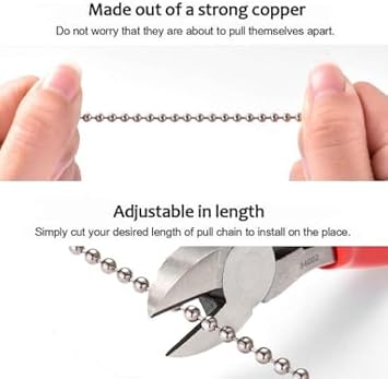Ceiling Fan Pull Chains Pendant Pull Chain Extension Ceiling Fan Chain Extender for Ceiling Light Lamp Fan Chain 2Pcs (transparent)