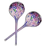 Calunce Handmade Glass Plant Watering Bulbs, Automatic Plant Watering Bulbs,Home & Garden,Pack of 2,pink