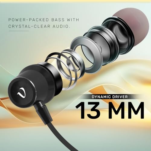 Image of Voods Active Plus Bluetooth Neckband with Vibration Alert, Magnetic On /Off, 30H Playtime, Fast Charging, HD Call Clarity, Dual Pairing, Wireless Earphones for Calling (Black)
