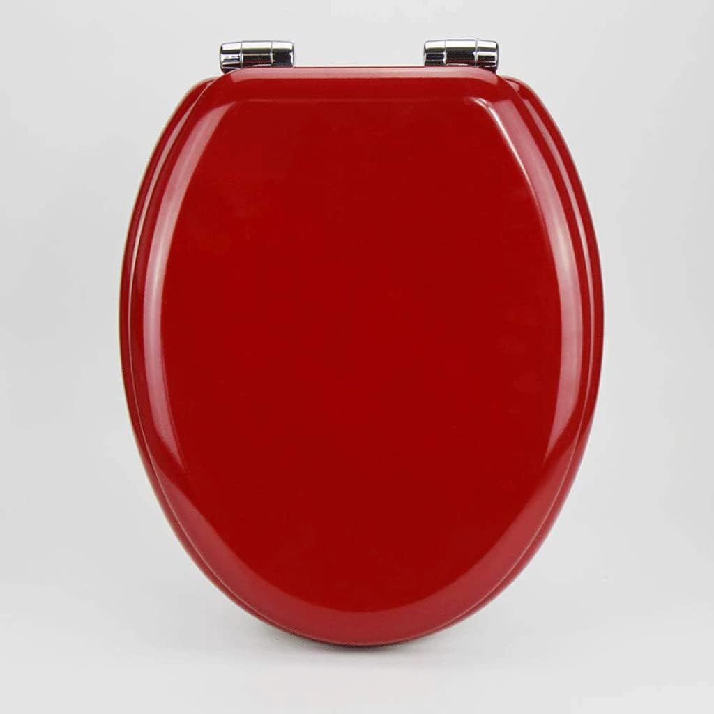 Toilet Lid - Seat will Slow Close and Never Come Loose, Round, Enameled Wood