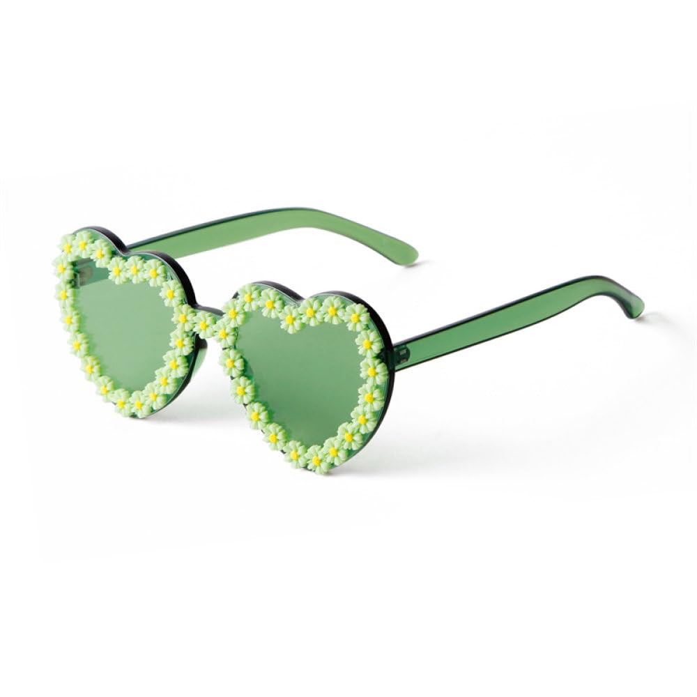 Lunettes de soleil multicolores incrustées de fleurs protection mode