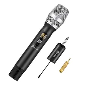 EIVOTOR Draadloze microfoon UHF draadloze microfoon met ontvanger draadloze microfoon karaoke draadloze draagbare…