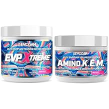 Evogen EVP Xtreme NO Amino K.E.M. Bundle Pre Workout Powder & EAA/BCAA Pump Volumizer for Muscle Growth, Hydration & Performance | Sour Candy