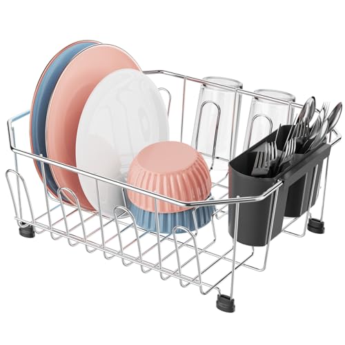 iSPECLE Small Dish Drying Rack for Kitchen Sink - Stainless