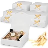 Fzyisw Set de 12 Cajas de Regalo Blancas con Tapa y Lazo, Caja de Cartón...