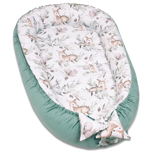 PaLulli Kuschelnest 2-seitig Babynest Babynestchen Baby Nest Nestchen Reisebett Wickelauflage...