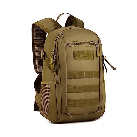 HUNTVP 12L Mochila de Asalto Militar Táctical Molle Bolsa Bandolera para Senderismo Caza Camping - Color Marrón