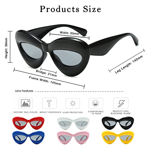 Long Keeper Sexy Lip Sunglasses - Unique Women Thick Frame Cat Eye Candy Color Punk Sun Glasses UV4004
