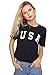 SweatyRocks Women's Letter Print Crop Tops Summer Short Sleeve T-Shirt