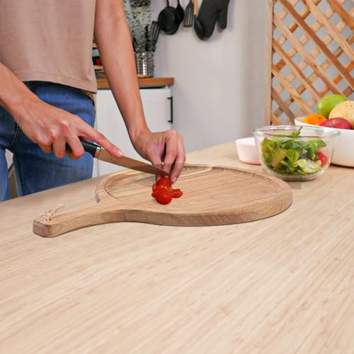 Set de 4 tablas redondas de madera 14 pulgadas con mango miniatura 5
