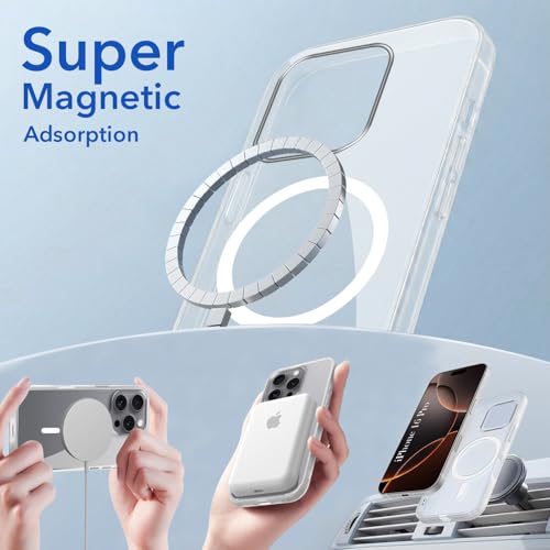 Image of Jkobi Lifetime Anti-Yellow MagSafe Compatible Clear Back Case Cover for Apple iPhone 16 Pro (Sleek Hard Crystal | Camera Protection and Shockproof)