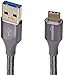 Amazon Basics Double Braided Nylon USB 3.1 Gen 2, Type C to Type A, Charger Cable, 1 Feet, Dark Grey
