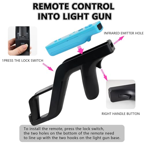 Image of LongLongJin 2 Racing wii Steering Wheels And 2 wii Zapper Gun controller Premium Accessories, Compatible With Nintendo Wii U Remote and Nunchuck Games(Black)