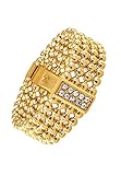 Material: acero inoxidable Tommy Hilfiger Anillo de mujer de acero inoxidable con 10 piedras de cristal 56, oro 32000368