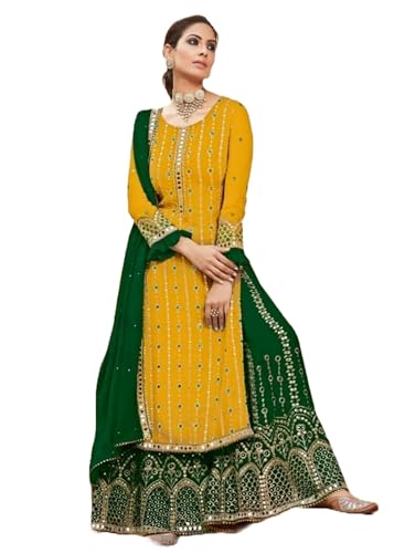 Costume indien en georgette brodée pour rayonner lors de vos fêtes