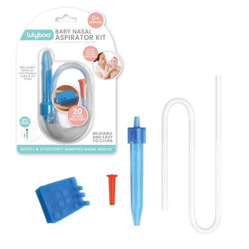 Image of Lulyboo Baby Snot Sucker with 20 Filters - Reusable, BPA-Free Nasal Aspirator for Gentle, Effective Relief from Congestion, Easy to Clean, Ergonomic Design for Newborns & Toddlers