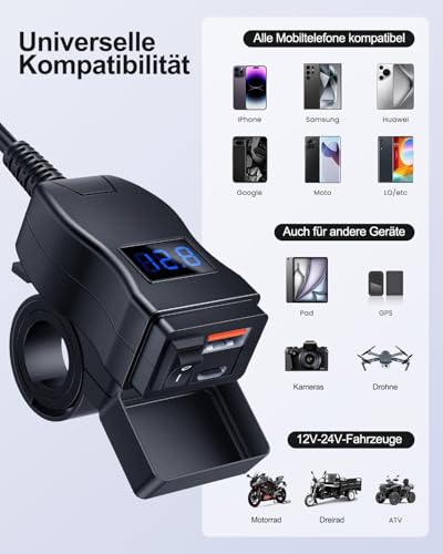 Chargeur USB pour Moto ZEXMTE Double Prise Type C PD Quick Charge 3.0 - 5