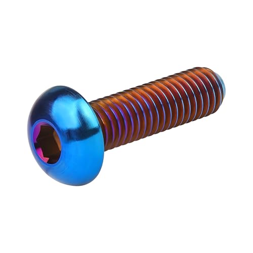 Image of Titanium Bolt M4x6 8 10 12 15 20mm Hex Head Screws for Bicycle Pack of 4 (Burnt Blue, M4x15mm)