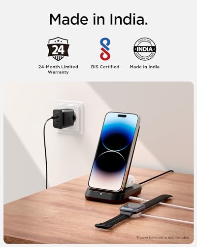 Image of Spigen Fast Charging Adapter, GaN Charger, Total 45w, PD /PPS Support, BIS Certified for iPhone 17 /16 /15(Pro,Pro Max,Plus), Galaxy S26 /S25 /S24, iPad, MacBook Air and More (PE2211IN) - Black