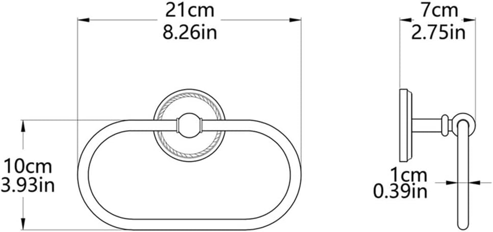 Bathroom Bath Towel Holder, Hand Towel Ring, Retro Towel Hanging Rack, Towel Ring, Oval Towel Shelf Pendant, Wall-Mounted Towel Holder Craft for Home Hotel Bathroom,As Sh