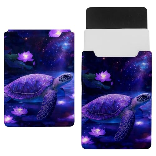 Funda para ordenador portátil acolchada contra impactos con loto morado de 35x25.9 cm