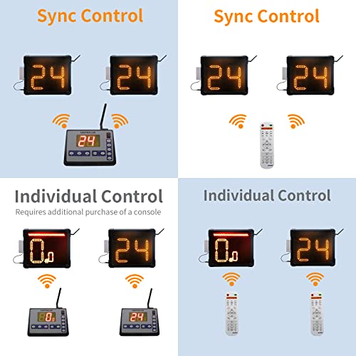 Ganxin Basketball Shot Clock & Led Light,12/14/24 Seconds Countdown Timer And Custom Preset Timer, With Console & Remote Contorller (Two Clocks) #TOP4