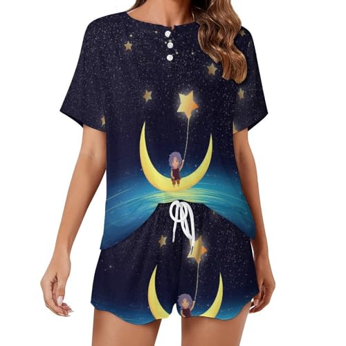 Pyjama femme manches courtes pour des nuits sereines et douces sous les étoiles