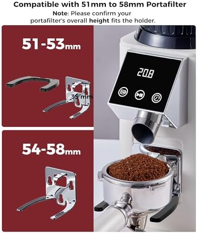 Tuni G1 Conical Burr Coffee Grinder, 48 Grind Settings, Ivory — view 7