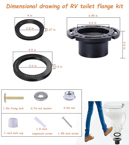 Image of 3-in-1 RV Toilet Repair Kit for Dometic 300 310 320 Camper Toilets | Replaces 385345892 385311658 385311652, Complete Kit, Easy Install, Heavy Duty, Helps Reduce Leaks for RV Trailers Motorhomes
