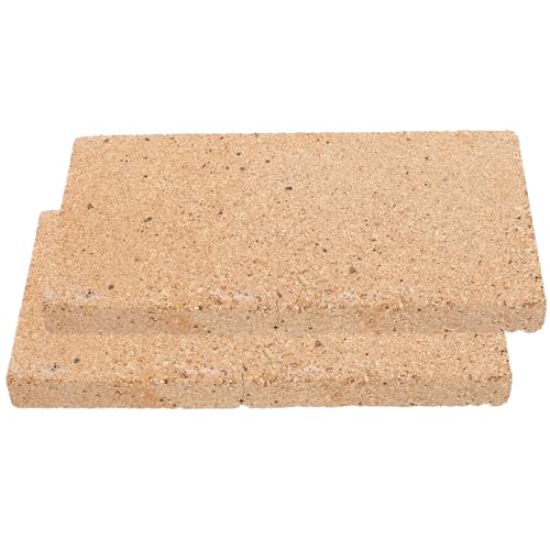 BESTYASH 2 Ladrillos Refractarios de Arcilla 230X114X20 MM para Estufas de Leña y Chimeneas Bloque Ignífugo Resistente a Altas Temperaturas Aislante Térmico para Parrillas y Soldadura de