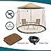Outdoor Patio Umbrella Mosquito Netting - Wonwon 9ft Adjustable Umbrella Table Screen with Zipper Polyester Mesh Net Screen Khaki