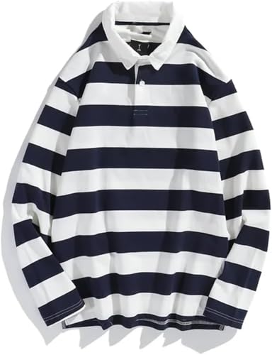 Men Vintage Polo Shirts Knit Casual Golf Rugby Shirt Lightweight Cotton Long Sleeve Collared Pullover Sweater Tops4