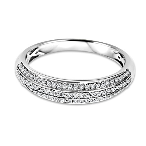 Bague éternité Miore diamants or blanc anti-accrocs confort quotidien - 3