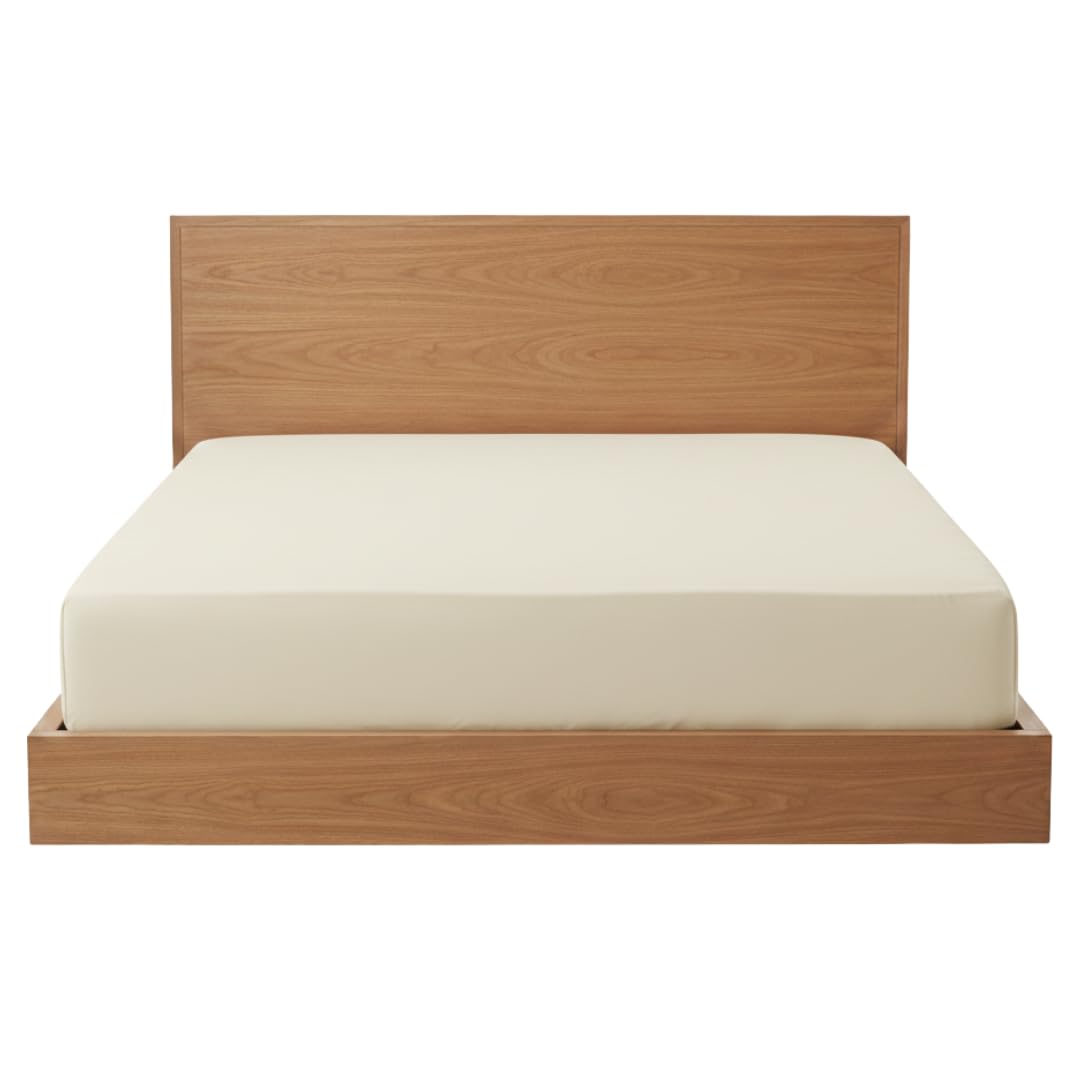 BRIT COTTON® 4FT Small Double Cream Fitted Sheets Pack of 1, 90GSM Microfiber, Extra Deep 16"/40cm Bottom Sheets, Soft & Secure Fit for Thick Mattresses
