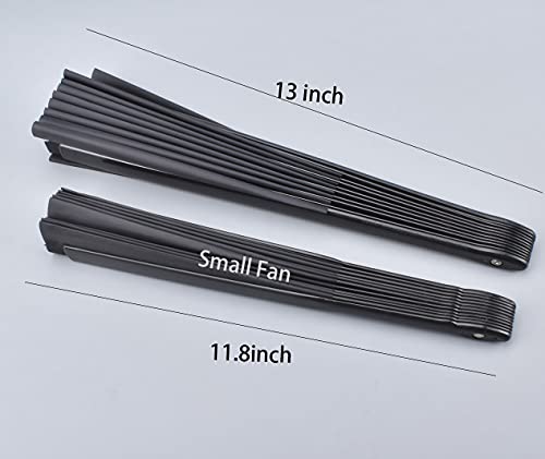 Honshen Folding Fan Chinese Hand Fan Performance Fan Nylon-Cloth Fan 13 Inch (Black) #TOP4