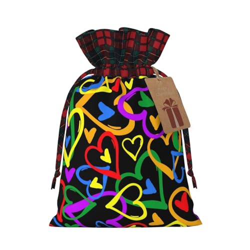 Gay Pride Rainbow - Bolsa de regalo de gran capacidad de 8.3 x 11.8 pulgadas con cordón para tus regalos preciosos de Halloween, 1 unidad