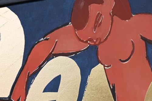 CUADRO LIENZO PS 140X4X100 DANZA DORADO AZUL