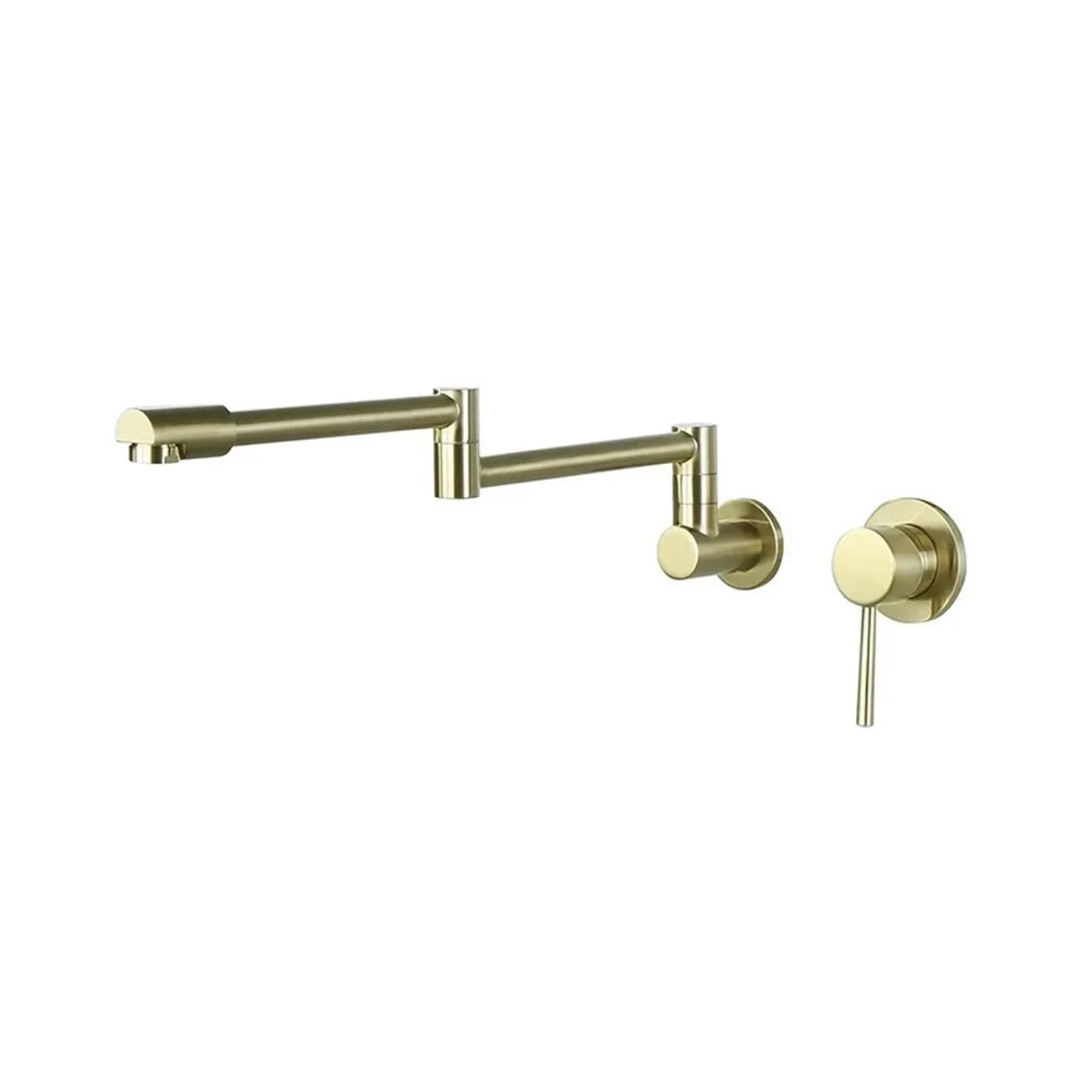 Robinet de cuisine mural or brossé mitigeur lavabo pliable avec douchette spray