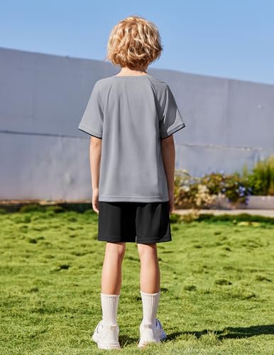 Image of Arshiner Boys Loose Athletic Set Crew Neck T-Shirt & Mesh Short 4-13 Years