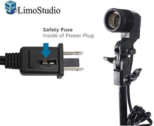 LimoStudio Photo Studio Single Head Light Adapter Mounting Socket with Umbrella Reflector Holder & Fuse, LMS376