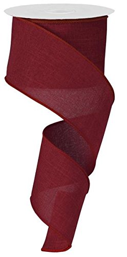 Craig Bachman 2.5' x 10 Yards Royal Burlap Ribbon with Wired Edge, Rich Burgundy...