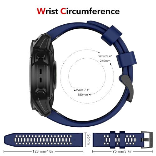 ISABAKE Pasek do Garmin Fenix 6X/Fenix 7X/Fenix 5X, 26 mm Silikonowy pasek Quickfit do Garmin Enduro 2, Epix Pro 51 mm