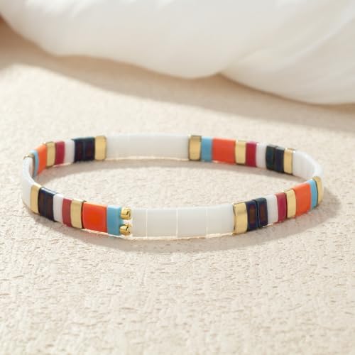 KELITCH Tila Miyuki Beads Bracelets Colorful Strand Stretch Bracelets Mixed Friendship Bracelets3