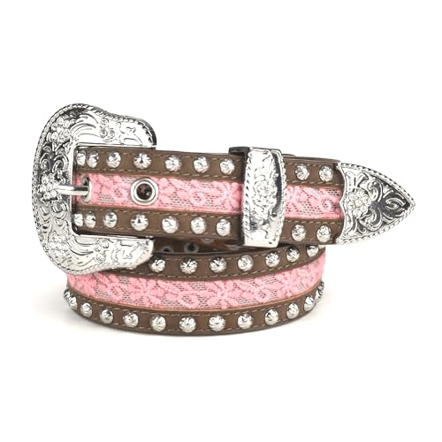ARIAT Girls' Floral Lace and Silver Studs Belt2