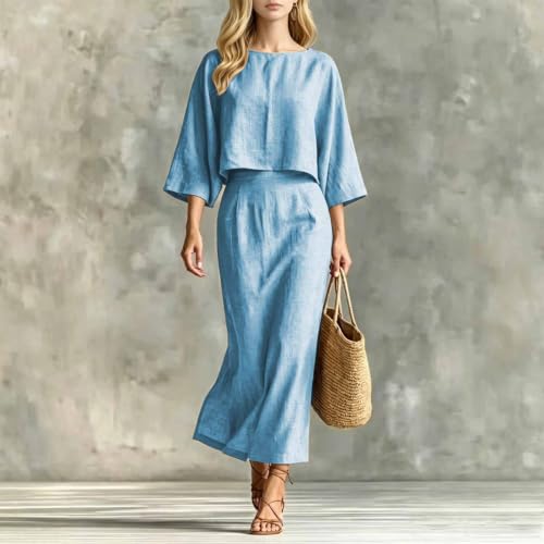 Conjunto de lino para mujer de dos piezas estilo boho vintage 3