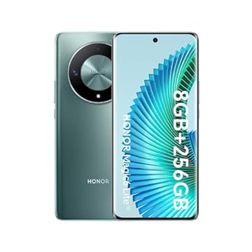 HONOR Magic 6 Lite Smartphone, 8 GB+256 GB, display da 6,78" anti-caduta a 120 Hz, tripla fotocamera posteriore da 108 MP, batteria super durevole da 5300 mAh, doppia SIM, Android 13, Emerald Green