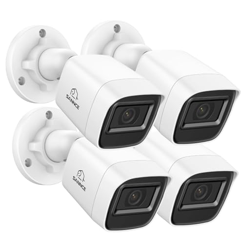 SANNCE 8CH Full 1080P Security Camera System CCTV Camera Night Vision Surveillance Cameras, IP67 Weatherproof, QR Code Scan and Remote Access