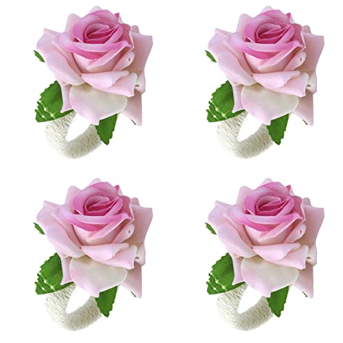 T Tulead Hemp Rope Napkin Rings Table Napkin Holders Buckles Party Wedding Napkin Rings Pink Dinner Banquet Decorative Napkin Ring Holders Pack Of 4 #TOP17