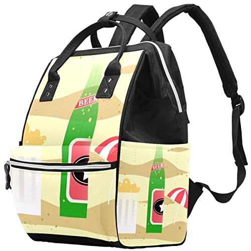 TFCOCFT Bolsas de pañales de viaje mochila bolsas de pañales, Mochila pañalera unisex, cerveza