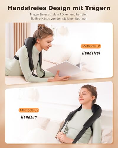 KNQZE® Shiatsu Massagegerät 4D, 2026 Kabellos Nackenmassagegerät mit Wärme, Verbesserte Graphenheizung, 4D Shiatsu Tief knetende Nackenmassage für Nacken, Schulter, Rücken, Geschenke für Frauen Männer